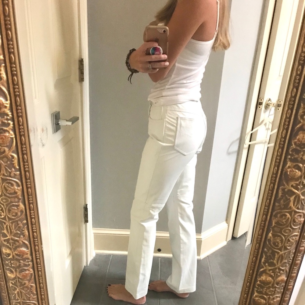 1990’s white leather pants size 2